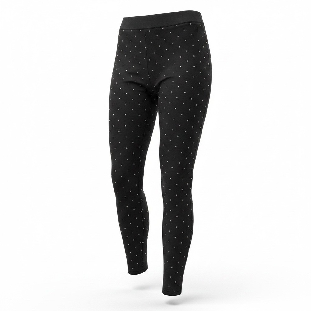 Y2K fairy goth Yogo leggings black & crystal embellish metallic pant Nygard med
